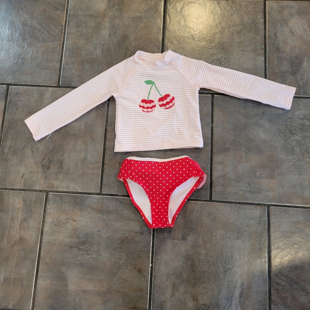 Never worn Little Me Rashguard Two Piece bathing suit size 24 months